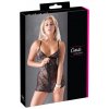 Cottelli Lingerie Čierne kvetinové čipkované šaty XL so zipsom