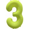 Amscan Fóliový balón narodeninové číslo 3 - Neon žltá 86 cm