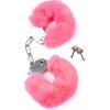 Furry Cuffs Rose Železné putá s kožušinkou
