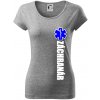 Nápis Záchranár + hviezda - Dámske tričko Pure - XL ( Tmavosivý melír )