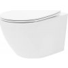 | REA-C2760 - Závesné WC s toaletným sedadlom CARLO FLAT MINI RIMLESS keramika/lesklá biela | REA-C2760