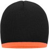 Myrtle beach Pletená čiapka s kontrastným okrajom MB7584 Black one size
