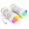 Vonkajšie farebné svetlá Twinkly string 25 m Dual Pro, biely kábel, 2×125 RGB LED, 2×12,5 m