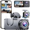 3-kanálová 4K Dash Cam, Dash Cam predná a zadná vnútorná, palubná kamera pre autá