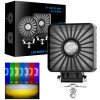 RGB LED PRACOVNÁ LAMPA HALOGEN 18W RGB FUNKCIE SVIETENIA DC9-80V štvorcová
