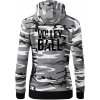 Volleyball nápis - Mikina dámska trendy zipper s kapucňou - L ( Šedý maskáč )