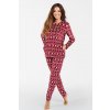 Dámske pyžamo Islandia bordó s nórskym vzorom S
