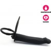 Silikonový erekční kroužek Dual Ring Anal Dildo černý
