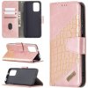 Peňaženkové kožené puzdro Color Crocodile na Xiaomi Redmi Note 10/10S - Ružovo zlatá