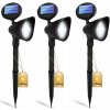 3x Solárna záhradná LED lampa zapichovacia IP44, smerová, vonkajší reflektor