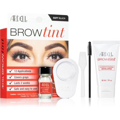 Ardell Brow Tint aktivátor 30 ml + farba na obočie v prášku 8,5 g + miska na miešanie farby + kefka