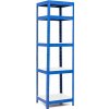 Policový regál Trestles RH 2000x600x500, nosnosť 1750 kg, 5 políc bielych Farba: modrá
