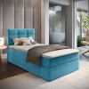 Textilomanie Čalúnená posteľ boxspring GLORIEN VELVET 100x200 cm modrá Matrac: Matrac Bonell pružinový