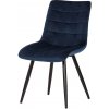 Autronic CT-384 BLUE4 Jedálenská stolička, poťah v modrom zamate, kovové podnožie v čiernej práškovej farbe