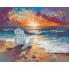 ZUTY Maľovanie podľa čísel - PLÁŽOVÉ STOLIČKY PRI MORI A ZÁPAD SLNKA Rámovanie: bez rámu a bez vypnutia plátna, Rozmer: 80x100 cm