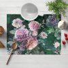 Biante Dekoračné prestieranie na stôl Parma PM-114 Fialové kvety na tmavo zelenom 35x45 cm