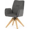 Židle jídelní DCH-C2148 GREY2, tmavě šedá voděodpudivá látka, dubové nohy, otočná 360°