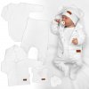 Bavlnená súprava pre bábätko do pôrodnice 5D, Made with love, biela
