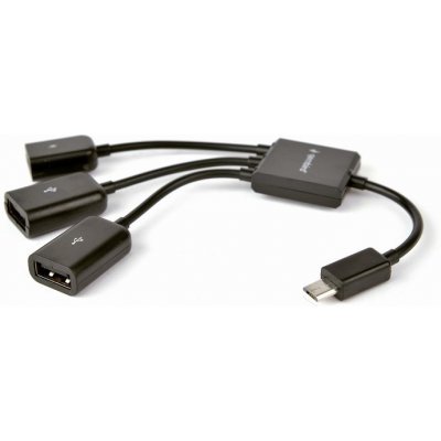 Gembird UHB-OTG-02 Micro USB OTG BM -> 2x USB AF + micro BF, 0,15m