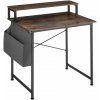 tectake 404662 písací stôl s policou a látkovým úložným boxom - industriálne drevo tmavé, rustikálne, 80 cm