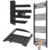 Kúpeľňový radiátor, teplovodný Granitan 591 W 600 x 1300 mm, čierny
