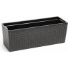 Nohel Garden Truhlík Begonia RATTAN plastový antracitový 56x19x19cm