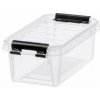 Úložný box, plastový, 0,3 l, čierne úchytky, SMARTSTORE Classic 0,5, priehľadný