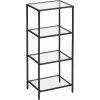 Sklenený policový regál čierny - LGT028B61