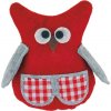 MFP 1041879 Sova filc 12 cm červená károvaná