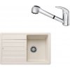 Blanco SET592 Gránitový drez Legra 45 S biela soft + batéria Rosan King J385001 chróm
