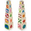 VIGA Skládací věž z kostek se zvířátky, čísly a tvary