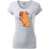 Kapybara s palcom hore - Dámske tričko Pure - 2XL ( Svetlosivý melír )