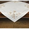Dekoračný obrus biely s béžovými ružami Šírka 85 cm | Dĺžka 85 cm biela