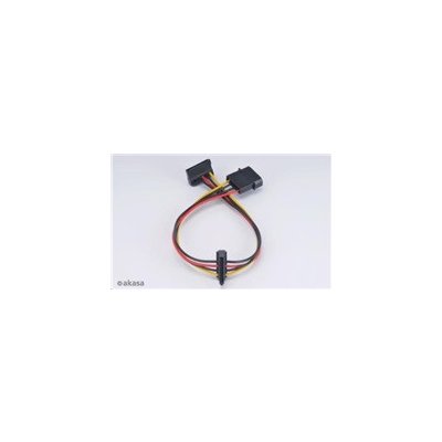 AKASA kabel SATA redukce napájení ze 4pin Molex konektoru na 2x SATA, 30cm AK-CBPW01-30