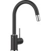BLANCO kuchyňská baterie Mida-S s výsuvnou sprchou, tlaková, černá