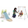 Set šmykľavka a hojdačka s kovovou konštrukciou Toboggan GM Slide Life Smoby dĺžka šmyku 150 cm s vodnou hrou