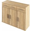KONDELA Resita Typ 3 trojdverová komoda so zásuvkami dub sonoma
