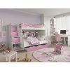 ArtBed Detská poschodová posteľ s roštom HARRY | biela/ružová 120 x 200 cm