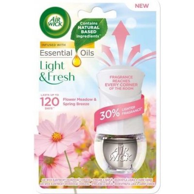 Air Wick Essential Oils Light and Fresh Flower Meadow and Spring Beeze strojček + náhradná náplň 19 ml