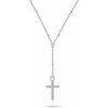 Brilio Silver Nadčasový strieborný náhrdelník Krížik so zirkónmi NCL106W