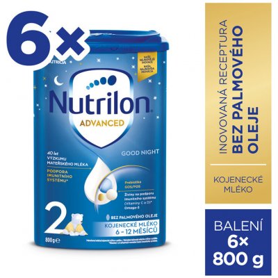 NUTRILON Mlieko následné dojčenské 2 Advanced Good Night 6x 800 g, 6+