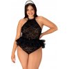 Elegantný kostým Frilles 2XL / 3XL - Obsessive Veľkosť: 2XL/3XL, Farby: čierna