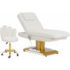 physa Elektrické kozmetické ležadlo & rolovacia stolička s operadlom - 300 W - 188 x 70 x 59 - 80 cm - 200 kg - biela/zlatá - vyhrievateľná PHYSA SAVONA WHITE