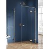New Trendy Avexa Gold Brushed sprchovací kút 100x100 cm obdĺžniková zlatá brúsené/priehľadné sklo EXK-1759