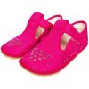 Beda detské Barefoot ové papuče na suchý zips ružová