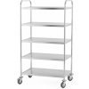 TECHNICA Čašnícky vozík 5-policový z nehrdzavejúcej ocele, úchyt s rúrkovým profilom, 860x540x1540 mm | TECHNICA, Silver Line