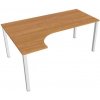 Hobis Pracovný stôl Uni, ergo, pravý, 180x75,5x120 cm, jelša/biela
