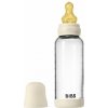 BIBS Antikoliková sklenená fľaša s kaučukovým cumlíkom 240ml (Ivory)