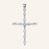 SilveAmo strieborný prívesok krížik so zirkónmi Marquise Crystal P2F.4041