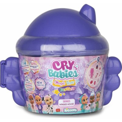 TM Toys CRY BABIES Magické slzy plast 2. série okřídlený domeček 15x13 cm fialová tyrkysová